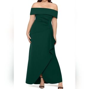 NWT Xscape Strapless Dark Green Dress